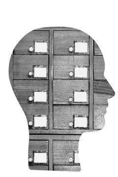 Concept with human head Stock Photos