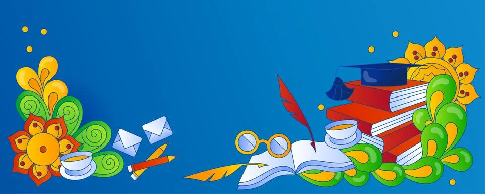 Concept humanitarian education collage. Vector illustration. Stock Illustration