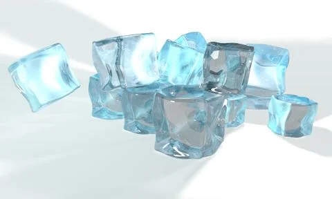 Concept of ice on a white background Stock Illustration