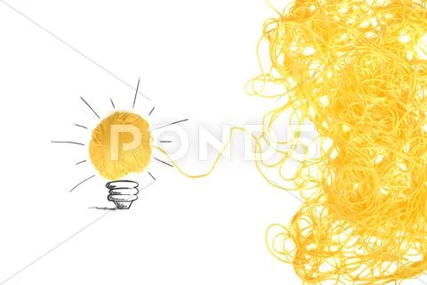 Concept of idea and innovation with wool ball Stock Photos