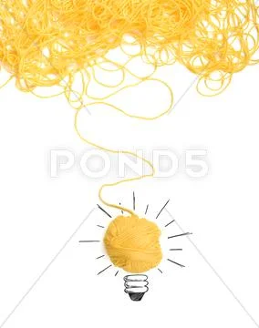 Concept of idea and innovation with wool ball Stock Photos