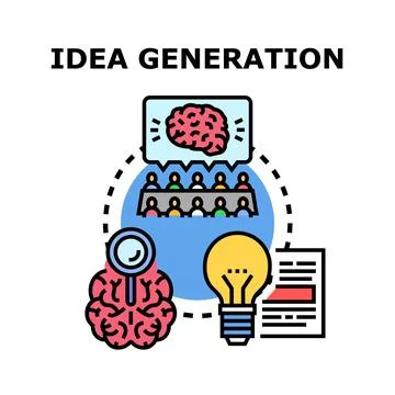 Concept of idea generation for creative solutions Stock Illustration