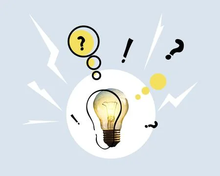 Concept idea info collage composed with the shape of bulb, Business difficulties イラスト素材