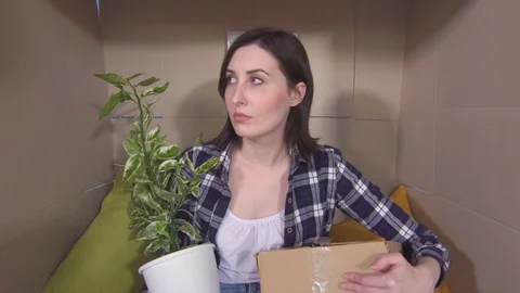 Concept idea of a little room,problems with moving Stock Footage 112884515