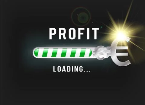 Concept idea Loading your Euro profit Stock Illustration
