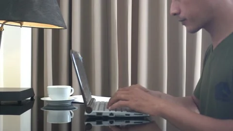 Concept idea man with laptop 스톡 동영상 227479767