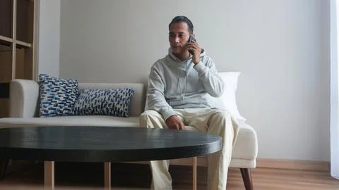 Concept idea man using mobile phone 스톡 사진
