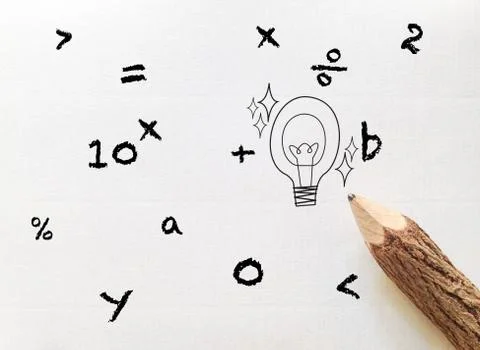 Concept of idea of mathematics learning Stock Illustration