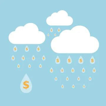 Concept idea of money raining Stock Illustration