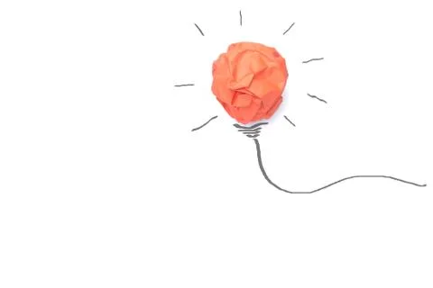 Concept idea with paper light bulb isolate on white background Stock Photos