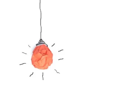 Concept idea with paper light bulb isolate on white background Stock Photos