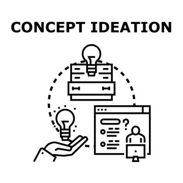 Concept ideation process generating new business solutions イラスト素材