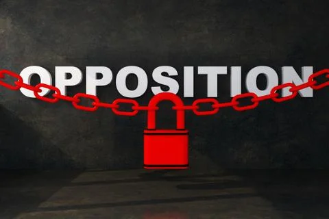 Concept illustrating opposition blocking Stock-Illustration