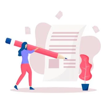 Concept illustration of article writing Stock Illustration