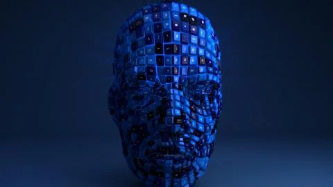 Concept illustration of a computer keys head Stock-Illustration