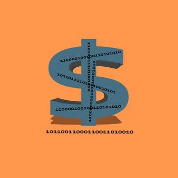 Concept illustration for digital dollar which the Federal Reserve are Stock Illustration