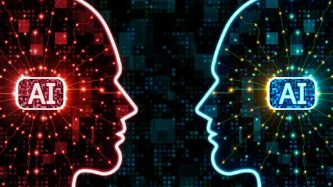 Concept illustration for effect and side-effects of artificial intelligence Stock Illustration