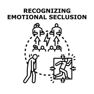 Concept illustration an individual experiencing isolation and feeling trapped Stock Illustration