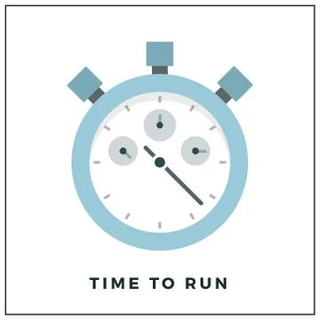 Concept illustration of time to run, time management vector icon flat isolated Illustrazione stock