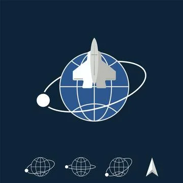 Concept, Image, Abstract, Graphic, symbol of earth and plane Illustrazione stock