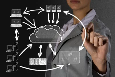 Concept image of high cloud technologies Foto stock