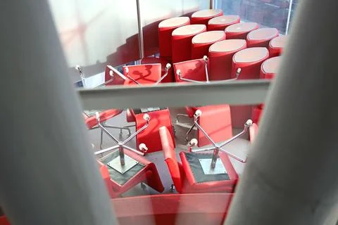 Concept: An image of looking into the changing room. Stock Photos