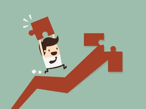 Concept image of making growth strategy Stock Illustration