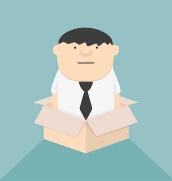 Concept image outside the box Stock Illustration