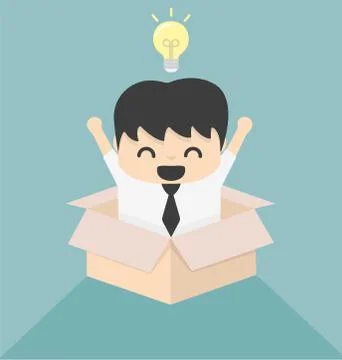 Concept image outside the box Stock Illustration