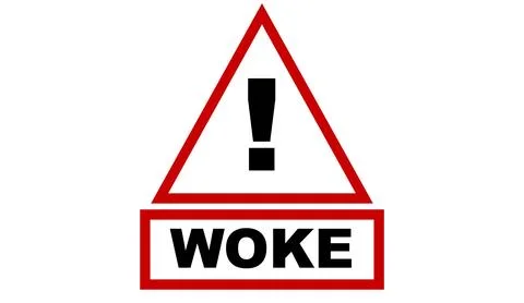 Concept image triangle sign danger woke red and black Stock Illustration