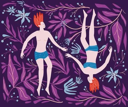 Concept for Immersion in the inner world Stock Illustration