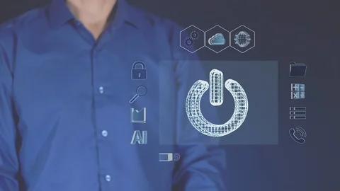 The concept of incorporating modern electronic technologies. Stock Footage 119992644