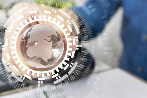 Concept of increasing efficiency in technology security system and data enc.. 스톡 사진