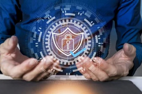 Concept of increasing efficiency in technology security system and data enc.. Stockfoto's