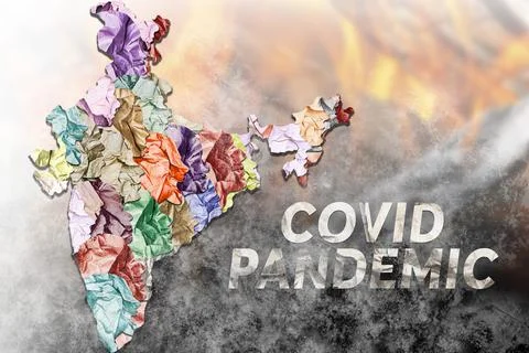 Concept of India national lockdown due to coronavirus crisis covid-19 disease Stock Illustration