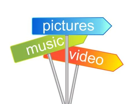 Concept indicator media signs Stock Illustration