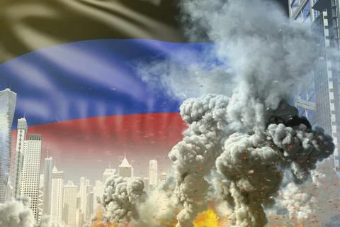Concept of industrial explosion or act of terror on Bolivia flag Ilustración de archivo