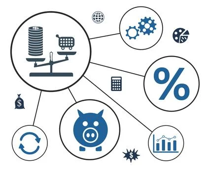 Concept of inflation Stock Illustration