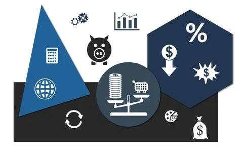 Concept of inflation Stock Illustration