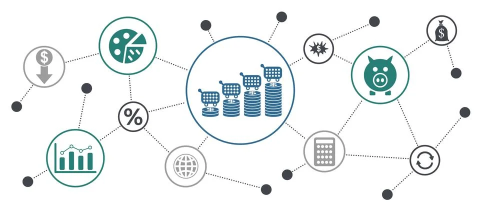 Concept of inflation Stock Illustration