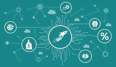 Concept of inflation Stock Illustration
