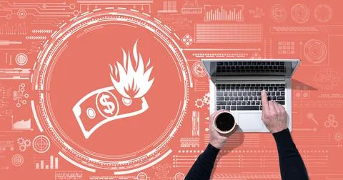 Concept of inflation 库存照片