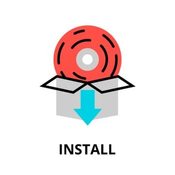 Concept of install application icon Illustrazione stock