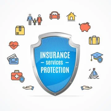Concept Insurance Support Service. Vector Illustrazione stock