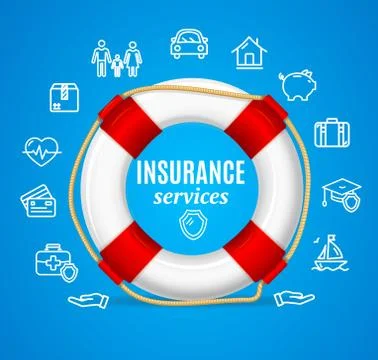 Concept Insurance Support Service. Vector Stock Illustration
