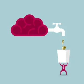 The concept of integration. Isolated on blue background. Stock Illustration