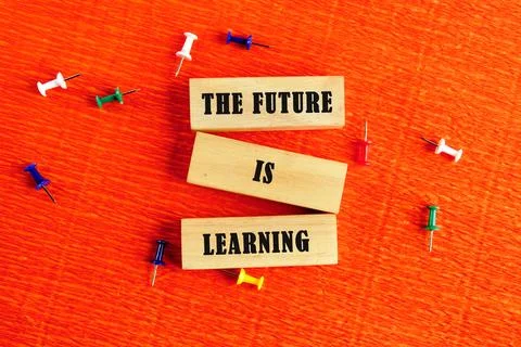Concept of Intelligence, science and mind. THE FUTURE IS LEARNING assembled from Stock Photos