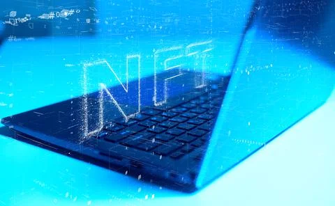 The concept of interaction between man and technology in the modern world. In Stock Photos