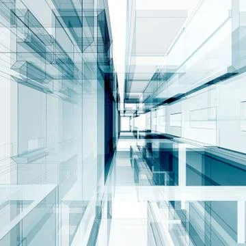 Concept interior 3d rendering Stock Illustration