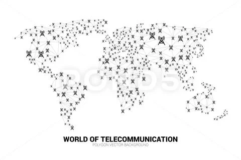 Concept for international telecom service and network. Stock Illustration